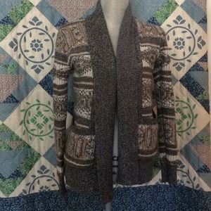 Tribal print sweater cardigan